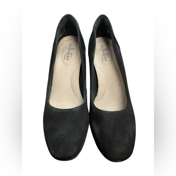 Collection by Clarks Chantelle Ava Black Suede Pumps Comfort Classic 7 M - Picture 3 of 7